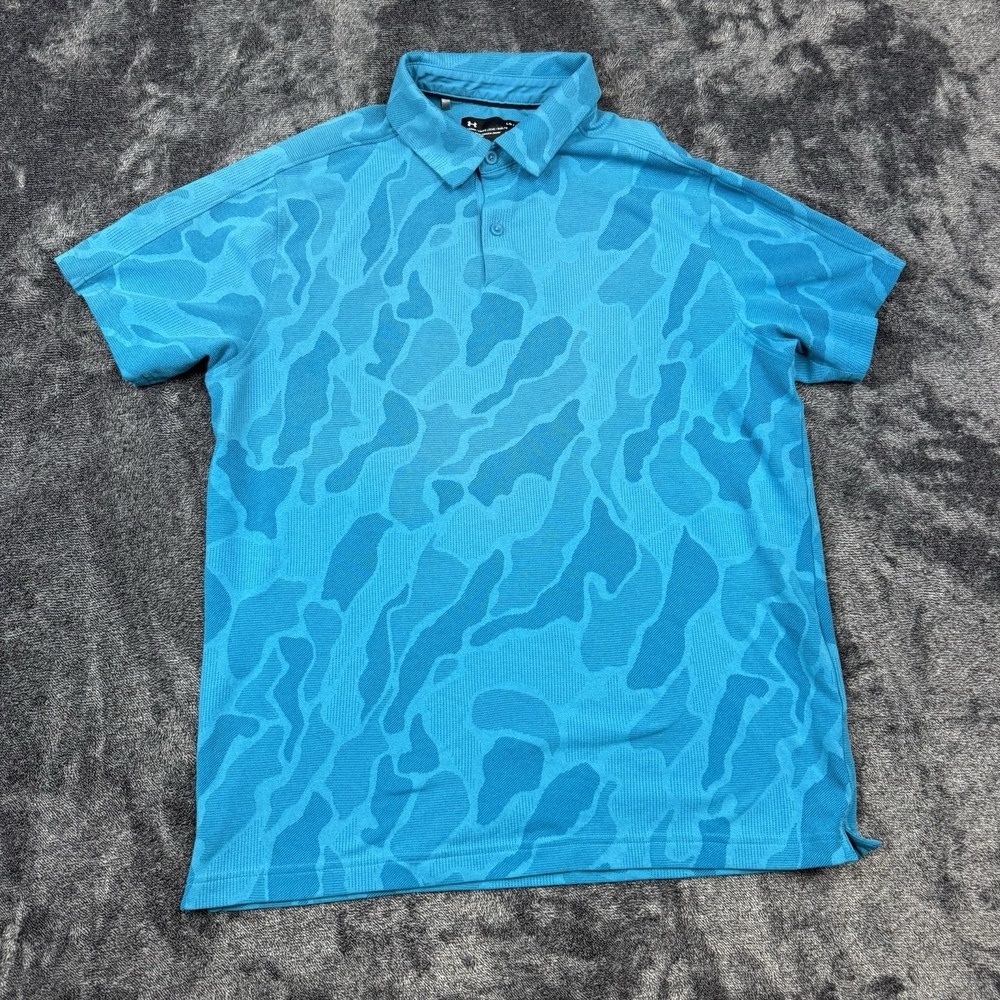 Under Armour Shirt Mens Golf Polo Heat Gear Floral Camo AOP Large